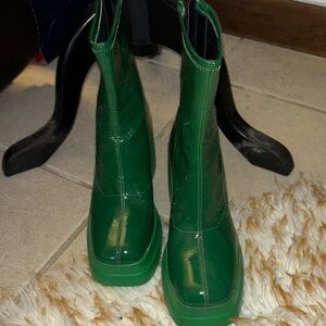 Free People Green Heeled Boots
